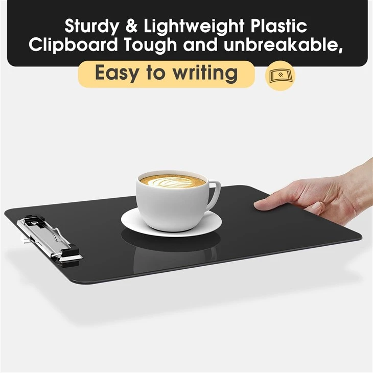 Black Clipboard with Low Profile Clip Black Clipboard with Low Profile Clip